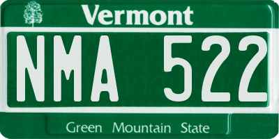 VT license plate NMA522