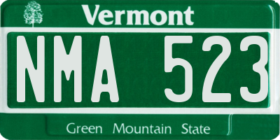 VT license plate NMA523