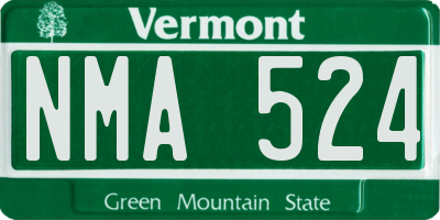 VT license plate NMA524