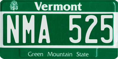 VT license plate NMA525