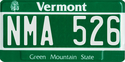VT license plate NMA526