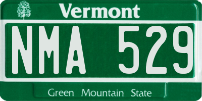 VT license plate NMA529