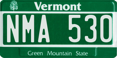 VT license plate NMA530