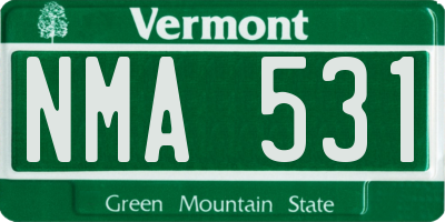 VT license plate NMA531