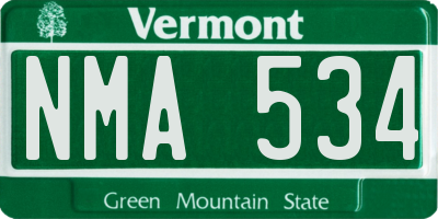 VT license plate NMA534