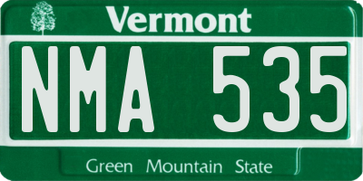 VT license plate NMA535
