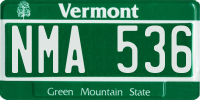 VT license plate NMA536