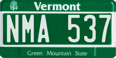 VT license plate NMA537
