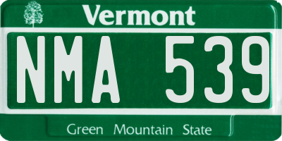 VT license plate NMA539