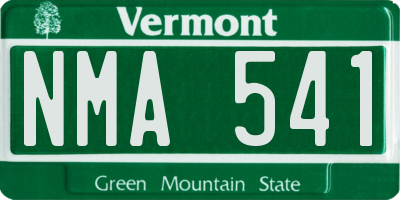 VT license plate NMA541