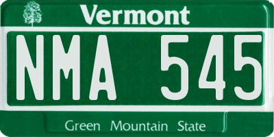 VT license plate NMA545