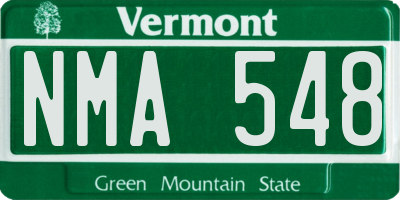 VT license plate NMA548