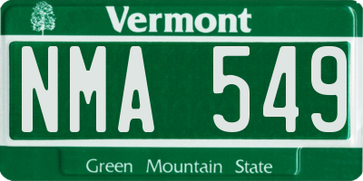 VT license plate NMA549