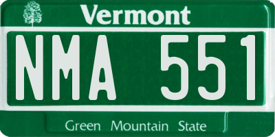 VT license plate NMA551