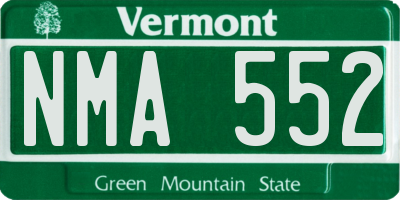 VT license plate NMA552