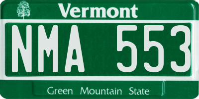 VT license plate NMA553