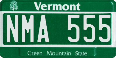 VT license plate NMA555