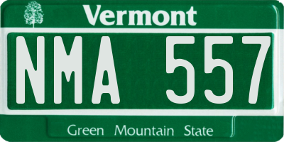 VT license plate NMA557