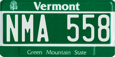 VT license plate NMA558