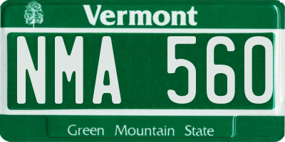VT license plate NMA560
