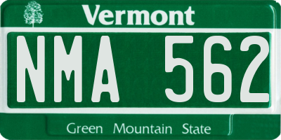 VT license plate NMA562