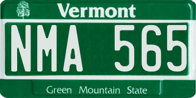 VT license plate NMA565