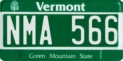 VT license plate NMA566