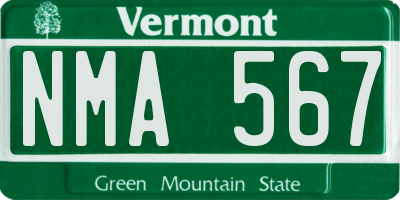 VT license plate NMA567