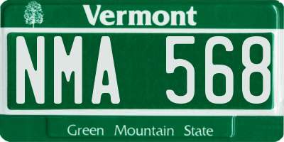 VT license plate NMA568