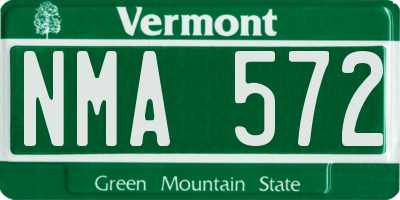 VT license plate NMA572