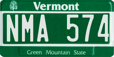 VT license plate NMA574