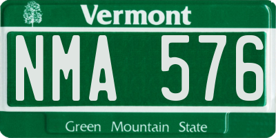 VT license plate NMA576