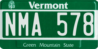 VT license plate NMA578