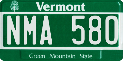 VT license plate NMA580