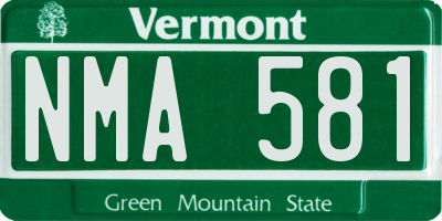VT license plate NMA581