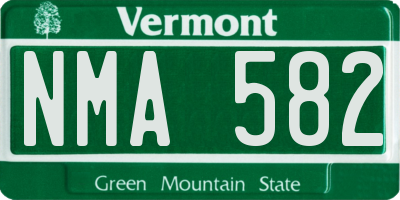 VT license plate NMA582