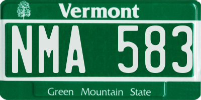 VT license plate NMA583