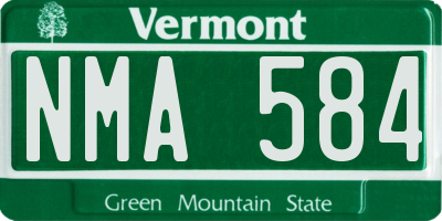 VT license plate NMA584