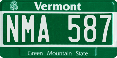 VT license plate NMA587
