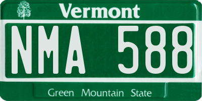 VT license plate NMA588