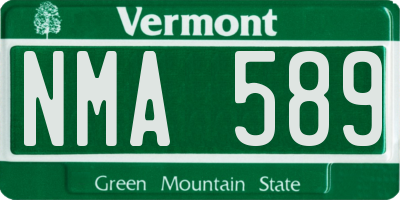 VT license plate NMA589