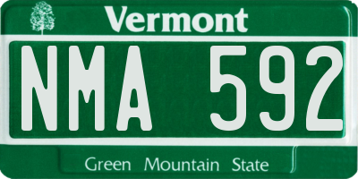 VT license plate NMA592