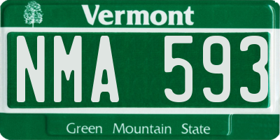 VT license plate NMA593