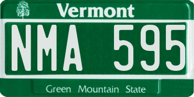 VT license plate NMA595