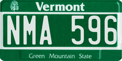 VT license plate NMA596
