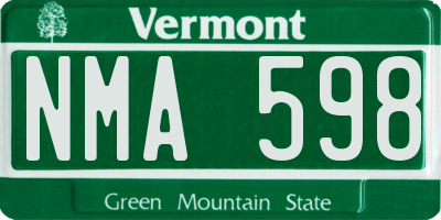VT license plate NMA598