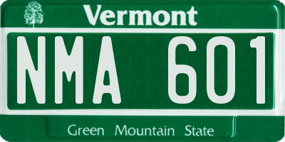 VT license plate NMA601