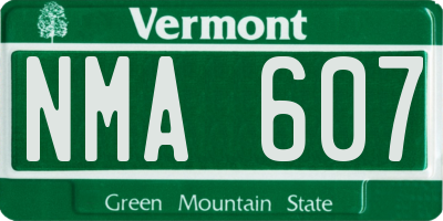 VT license plate NMA607