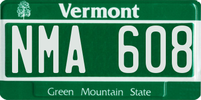 VT license plate NMA608