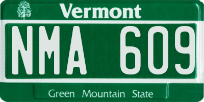 VT license plate NMA609